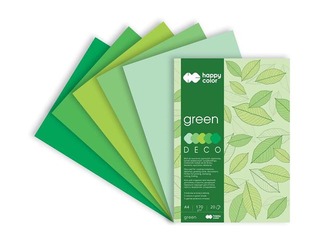 Дизайнерский бумажный блок Green, A4, зеленые тона, 170g/m², 20 листов