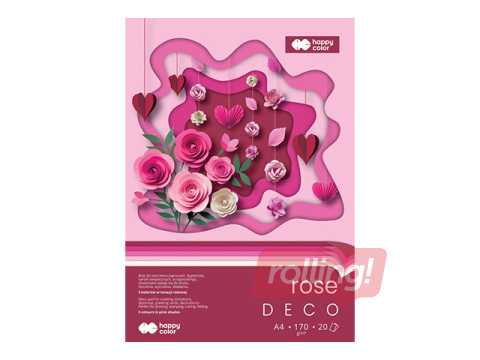Disainpaber Rose, A4, roosad toonid, 170g/m², 20 lehte