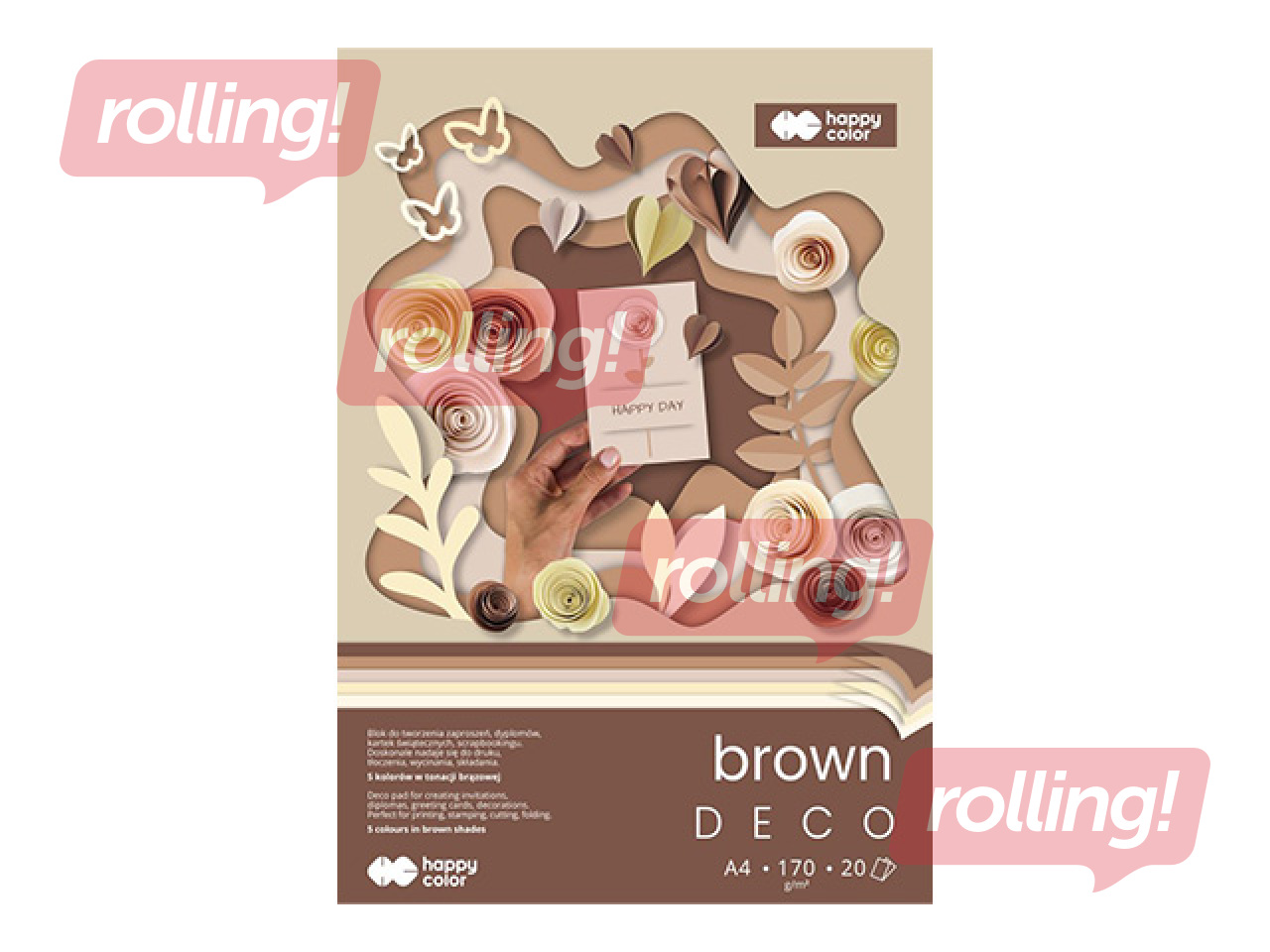 Disainpaber Brown, A4, pruunid toonid, 170g/m², 20 lehte