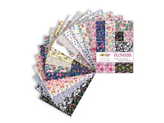 Дизайнерская бумага с мотивом Flowers, A4, 80г/м², 15 листов, 25 мотивов