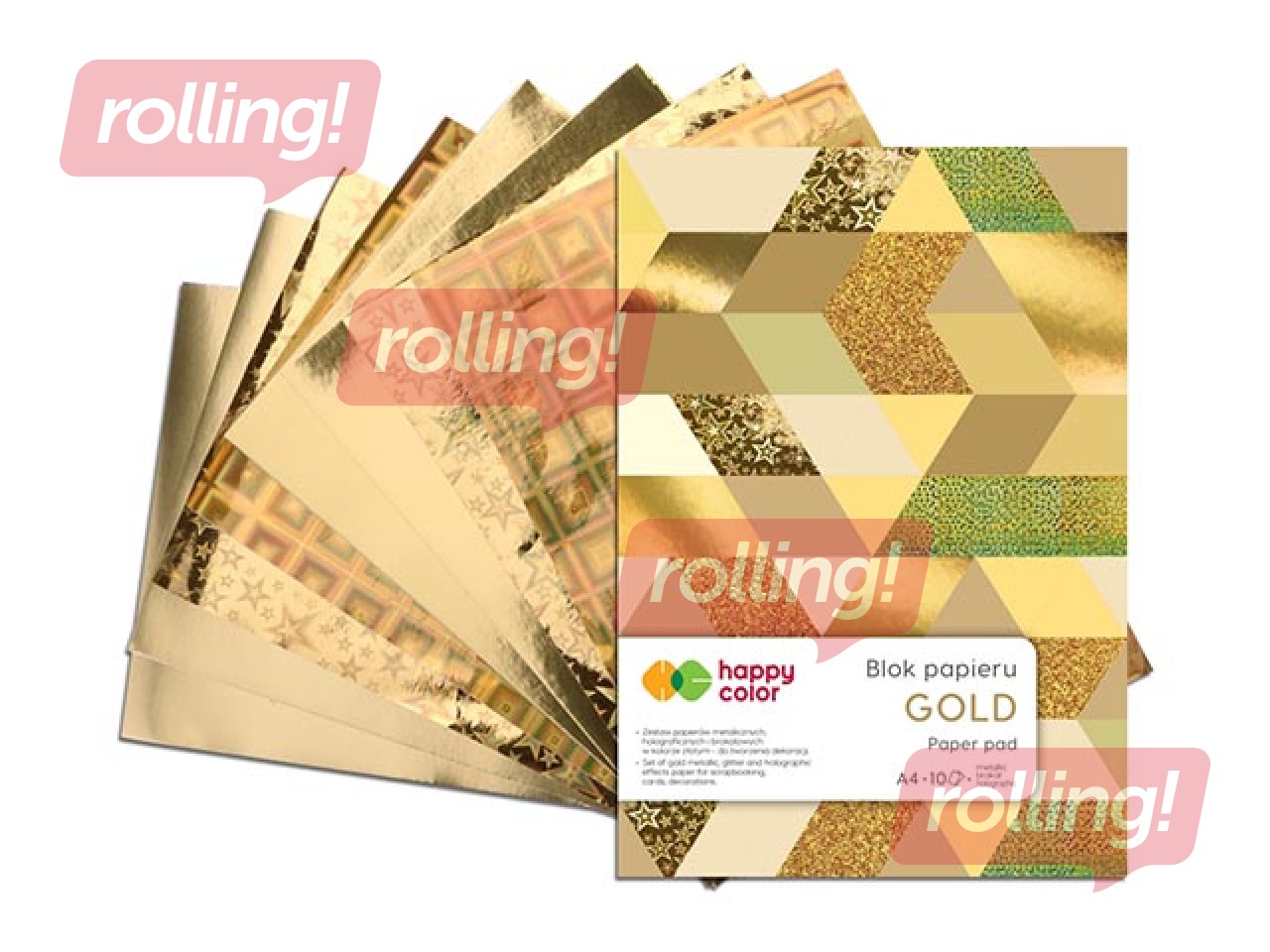 Disainpaber Gold, A4, 150-230g/m², 10 lehte