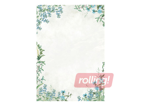 Disainpaber Fiori Blue, A4, 100g/m², 50 lehte