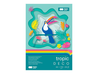 Disainpaber Tropical, A4, 170g/m², 5 värvitooni, 20 lehte