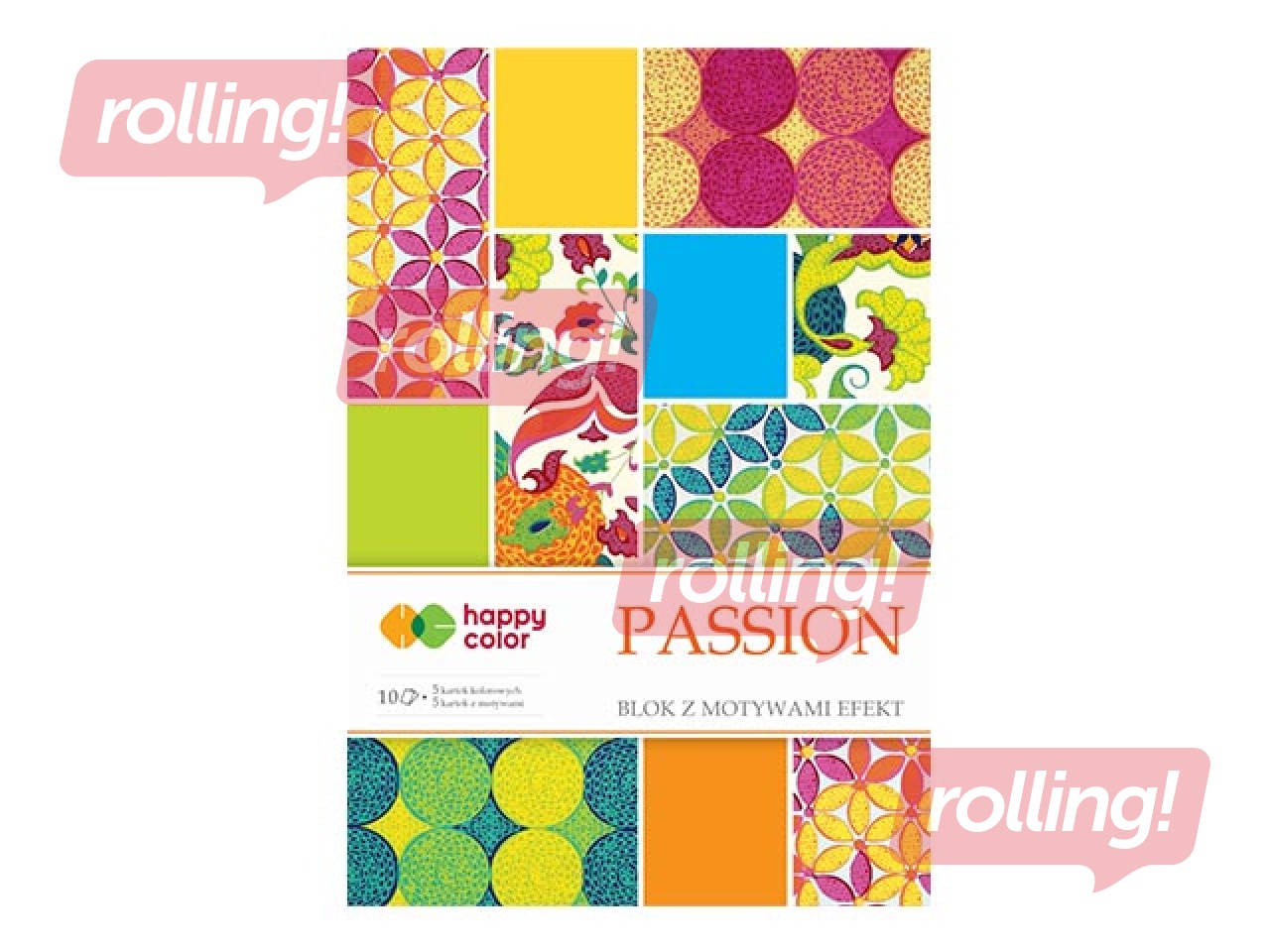 Дизайнерская бумага Passion 20x29см, 170-220г/м², 10 листов, 5 мотивов