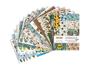 Design paper pad with patterns Animals Wild, A4, 16 sheets, 32 patterns, 80g/m²