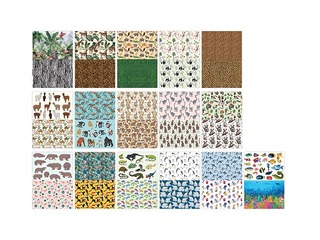 Design paper pad with patterns Animals Wild, A4, 16 sheets, 32 patterns, 80g/m²
