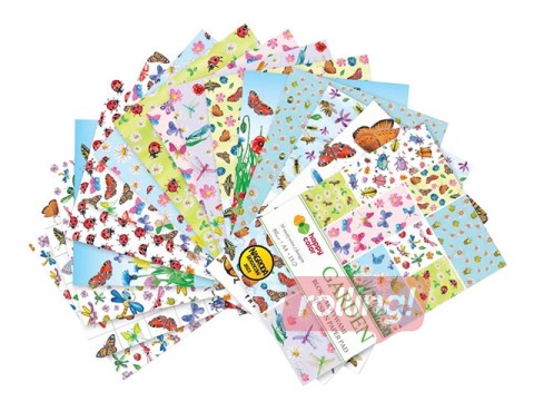 Design paper with Garden motif, 30 garden designs, A4, 80g/m², 15 sheets