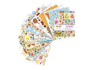 Dizaina papīrs ar motīvu Food A4, 80 g/m², 16 loksnes, 27 ēdienu motīvi