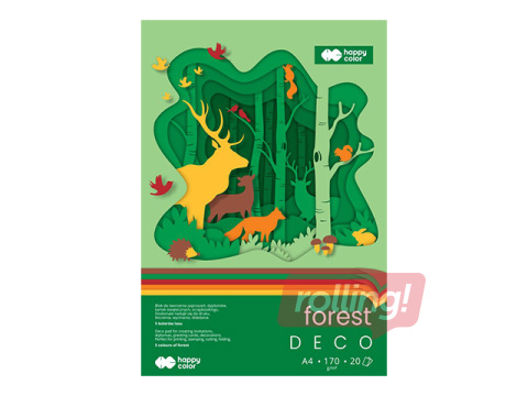 Deco drawing pad Forest A4, 170 g/m2, forest shades, 20 sheets