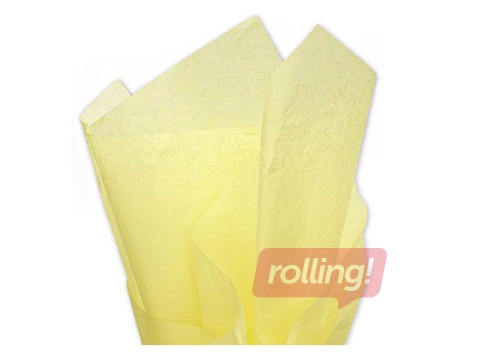 Zīdpapīrs dekoratīvais Jaune pale 125, 18g/m², 50x75cm, 24 loksnes