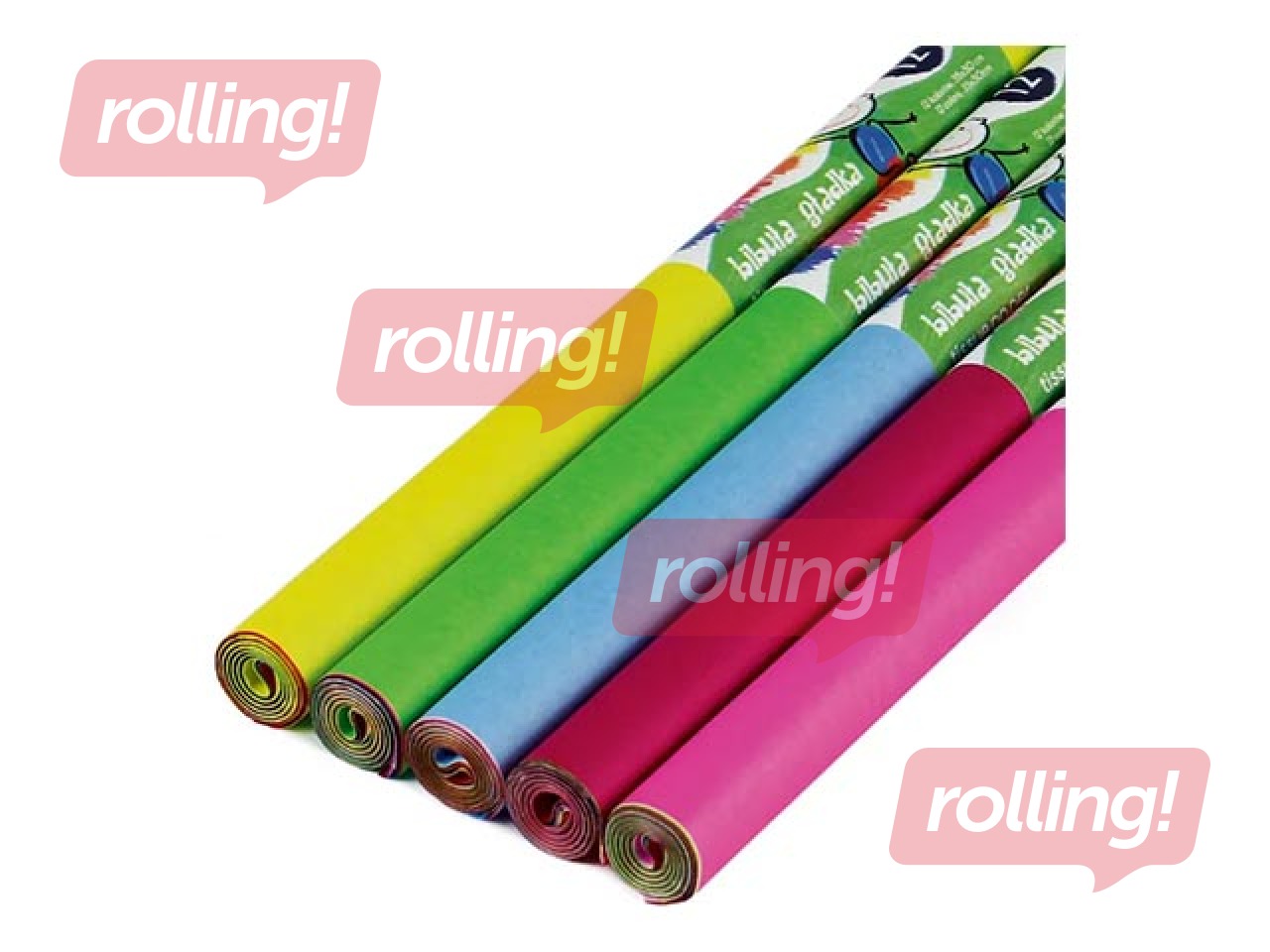 Värvilised paberid Fiorello, A4, erinevad värvid, 22g/m², 5 rulli, 12 lehega