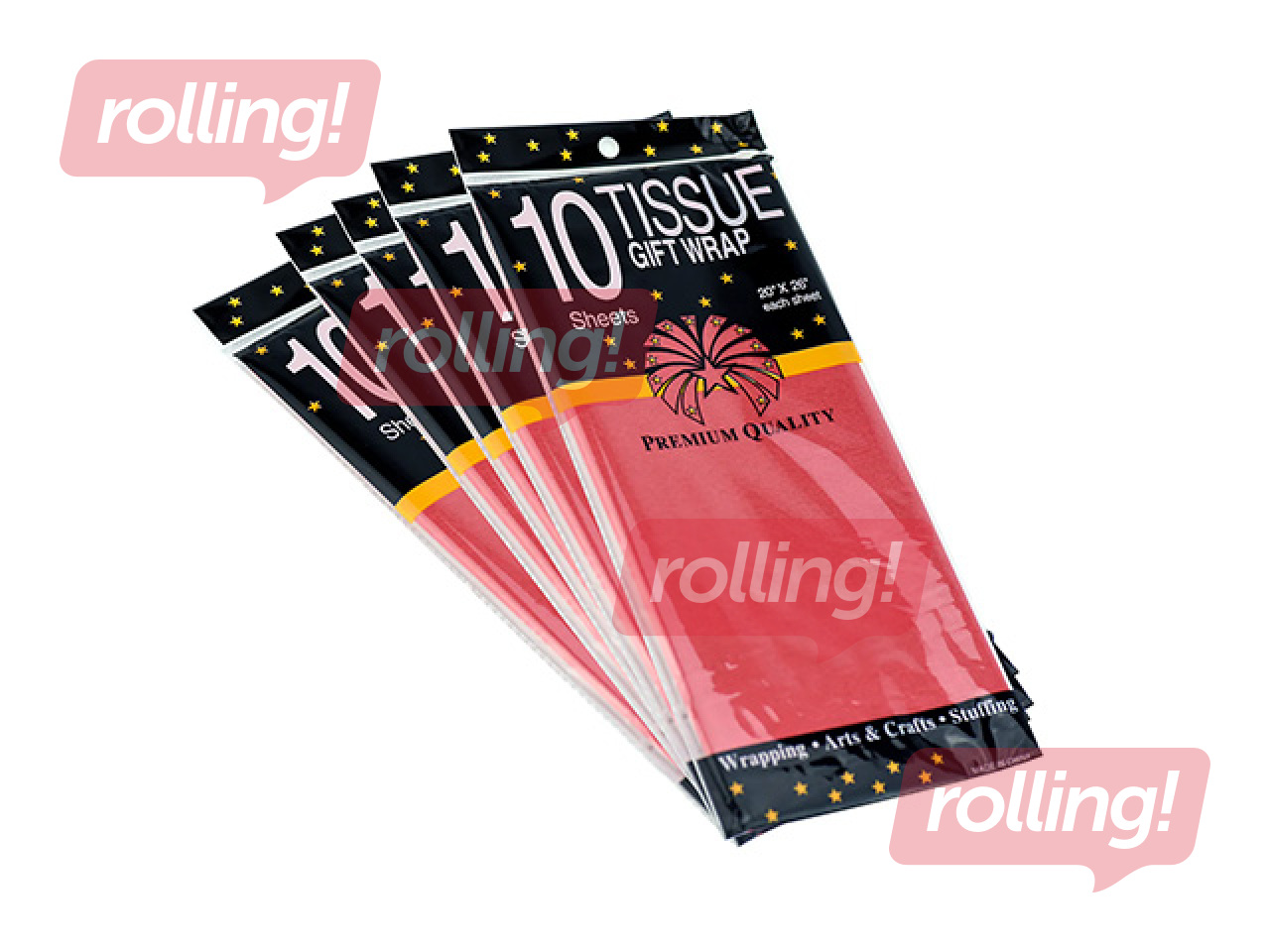 Dekoratiivne siidpaber, punane, 15g/m², 50x65cm, 10 lehte