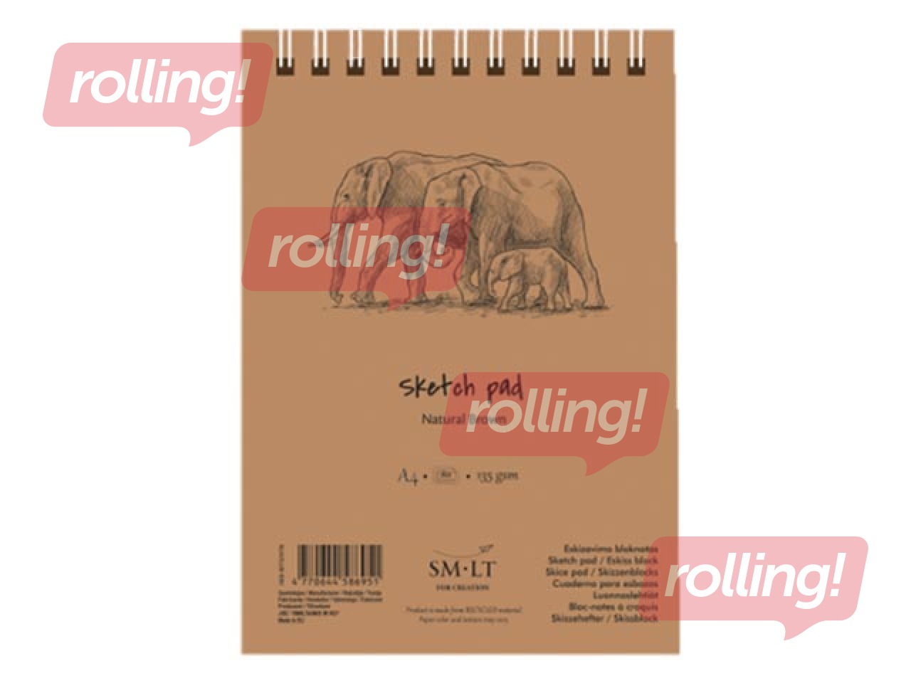 Joonistusplokk Authentic Brown, A5, 135g/m², 80 lehte