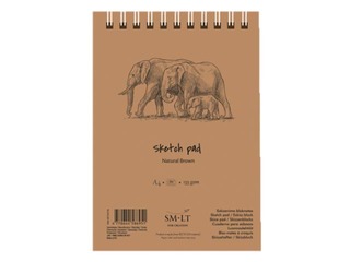 Skiču bloks ar spirāli, A5, brūnas lapas, 135g/m², 80 loksnes