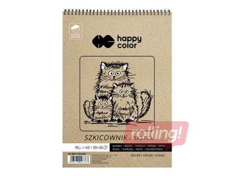 Блокнот для эскизовi Happy Color, A5, 80/90г/м², 60 листов