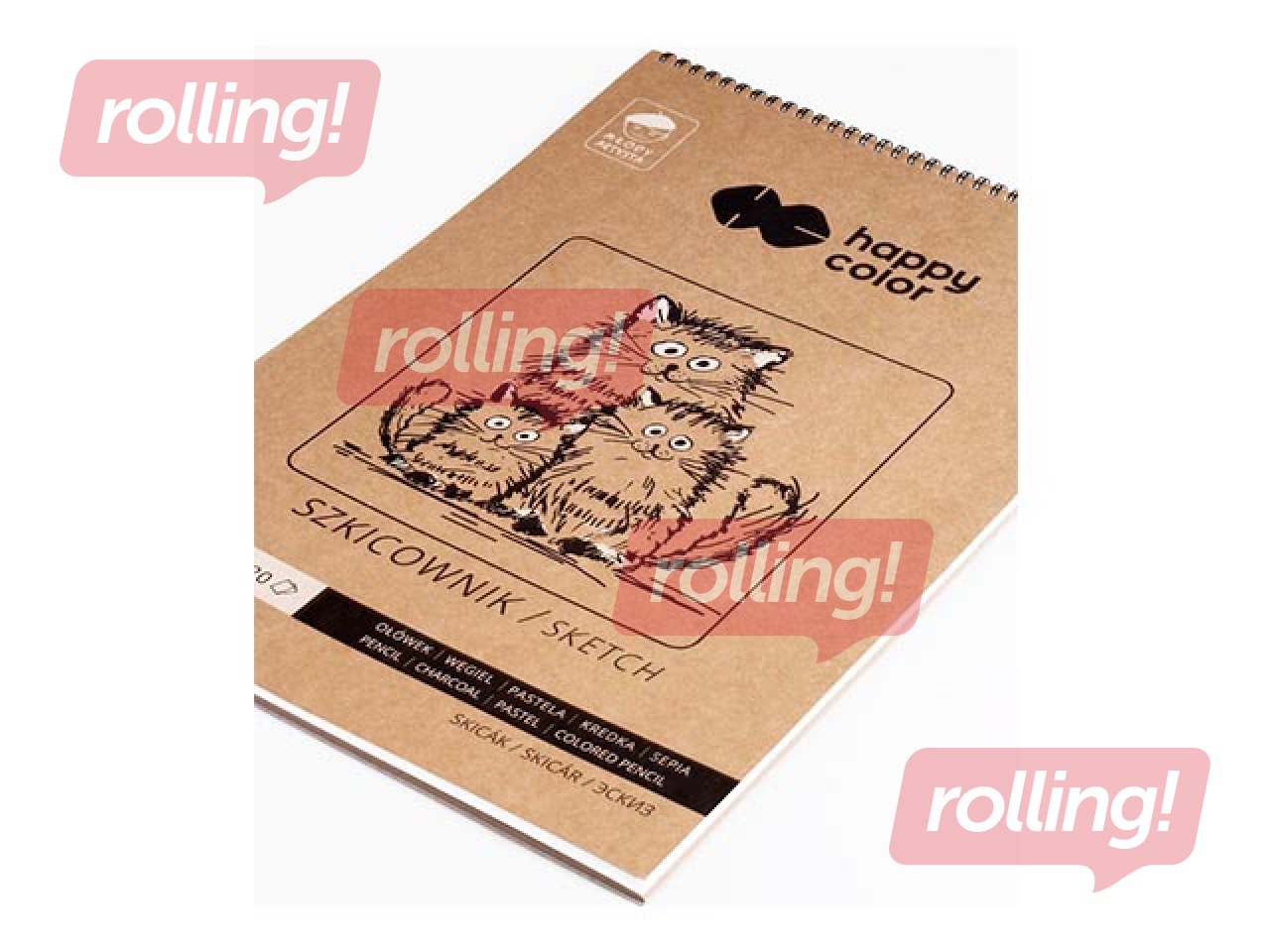 Joonistusplokk spiraalköites Young Artist Happy Color, A5, 80/90g/m², 60 lehte