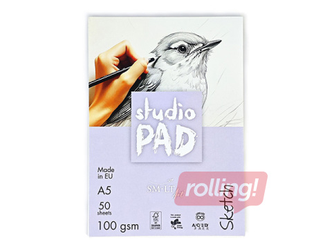 Visandipaberiplokk SM·LT Studio, 100g/m², A5, 50 lehte