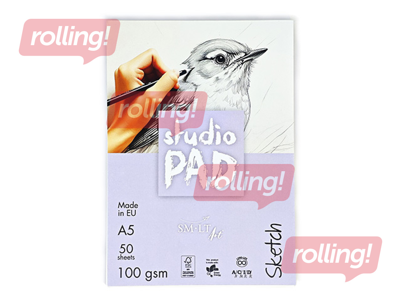 Visandipaberiplokk SM·LT Studio, 100g/m², A5, 50 lehte