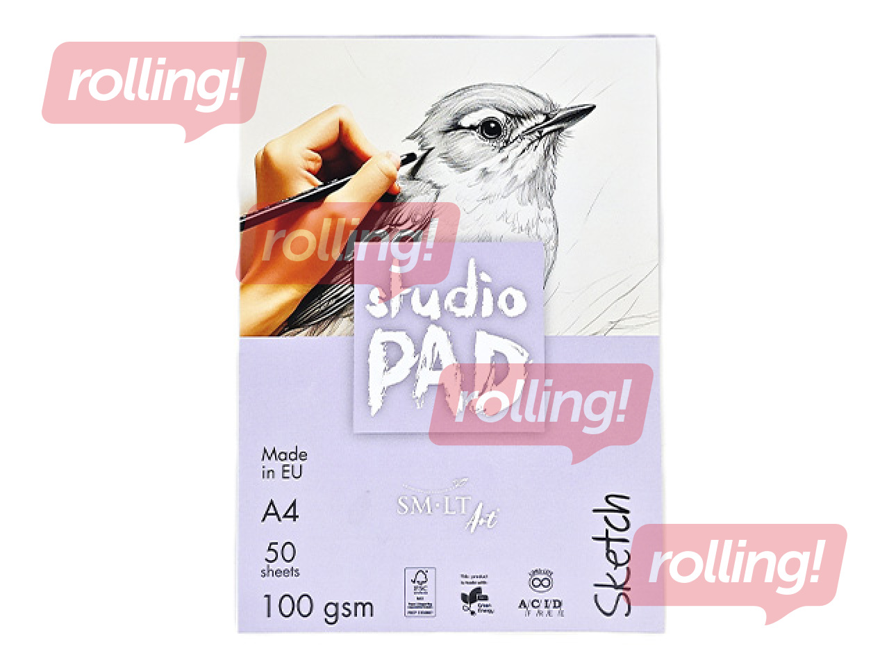 Visandiplokk SM·LT Studio, 100g/m², A4, 50 lehte