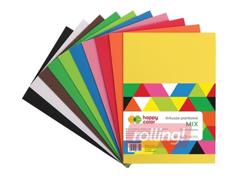 Листы пенопласта Happy Color, Пастель, А4, 5 листов, 5 цветов