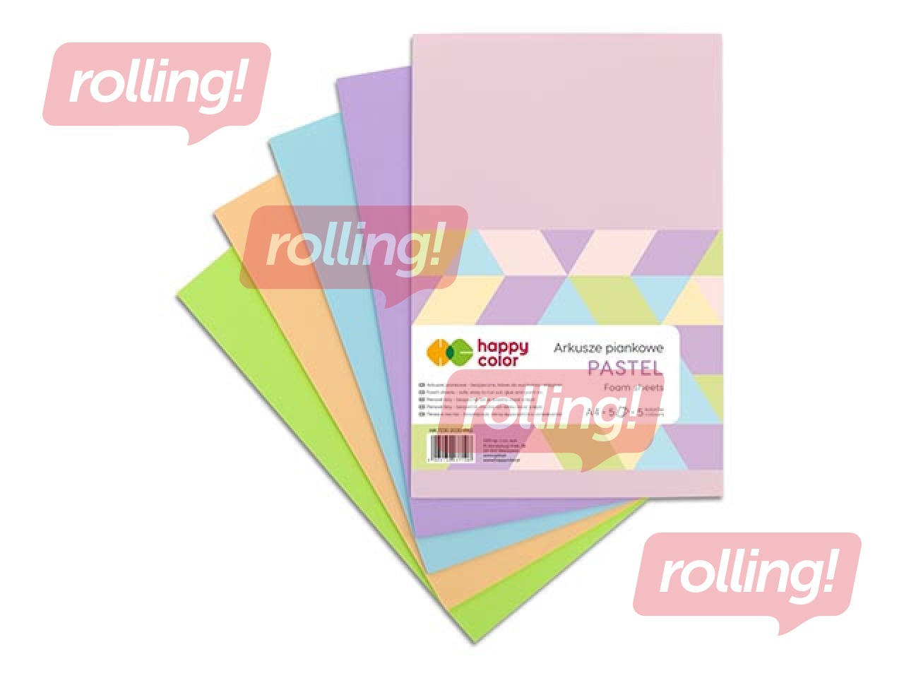 Putu loksnes Happy Color, Intensive, A4,  5 loksnes, 5 krāsas