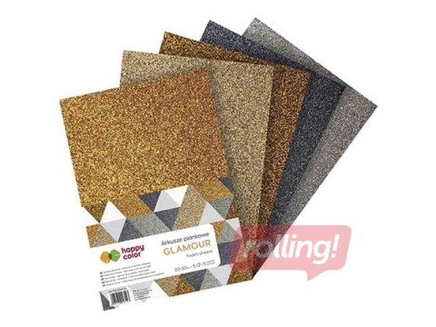 Vahtplastist käsitöölehed Happy Color, Glamour, sädelevad, A4, 5 lehte