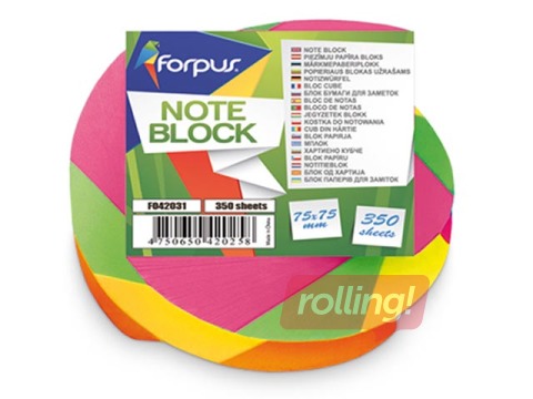Paper notes Fopi Twisted, size 75x75 cm, 350 pages, a variety of neon colors