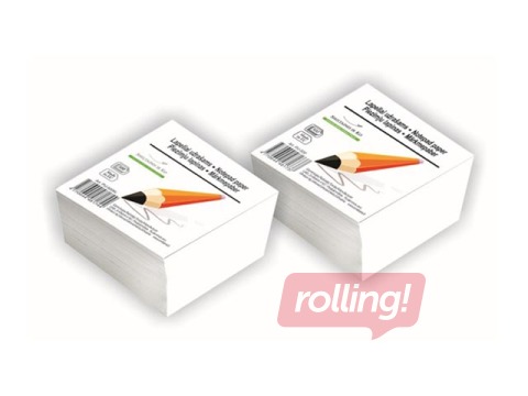 Märkmepaberiplokk SM·LT, valge, liimivaba, 9x9cm, 500 lehekülge