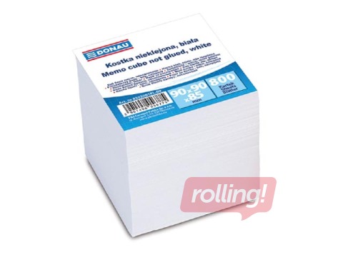 Piezīmju papīrs Donau papildināšanai, 9x9 cm, 700 lapas, balts