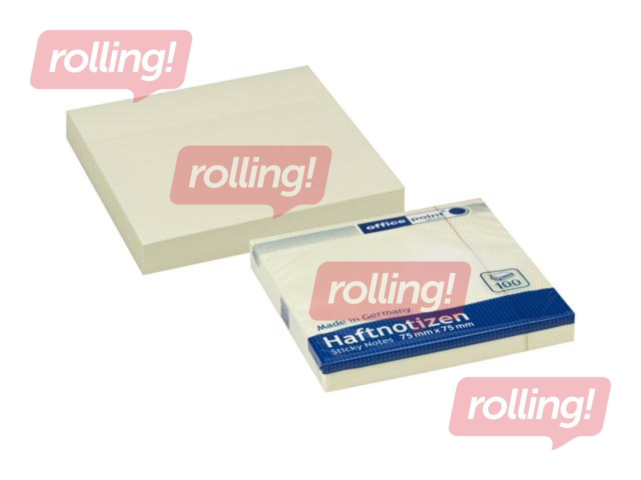 Sticky notes Office Point, yellow, 75x75mm, 100 sheets