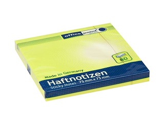 Sticky notes Office Point, bright yellow, 75x75mm, 80 sheets