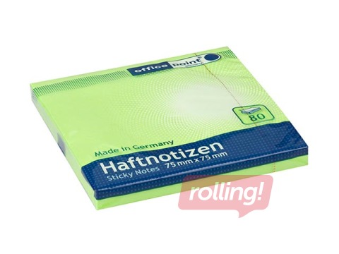 Sticky notes Office Point, bright green, 75x75mm, 80 sheets