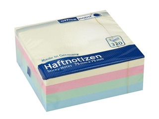 Office Point sticky notes cube, pastel colors, 75x75mm, 320 sheets