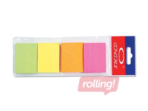 Concorde märkmepaber, iseliimuv, erinevad värvid, 38x51mm, 4x50 lehte