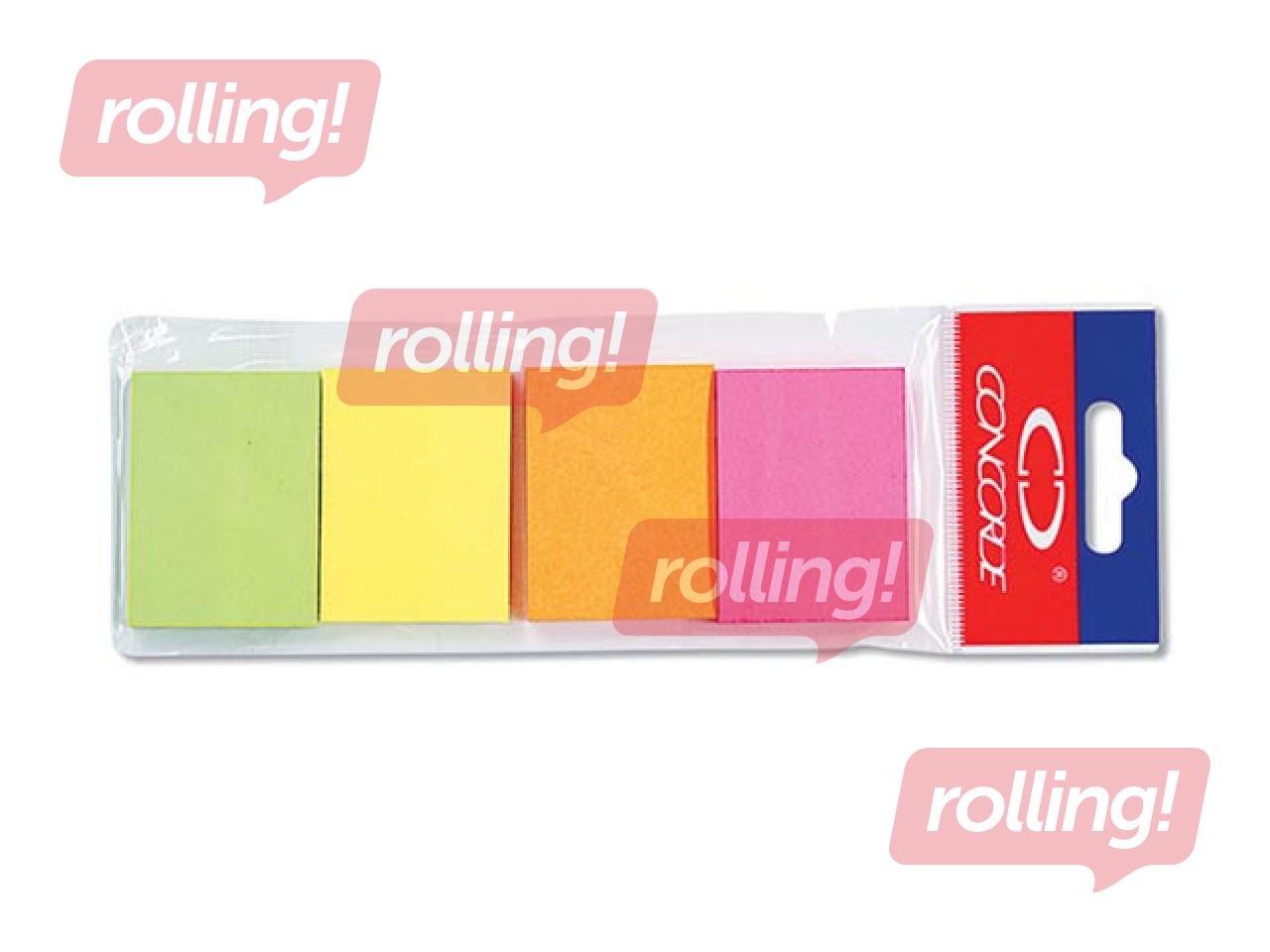 Līmlapiņas Concorde, neona krāsas, 38x51mm, 4x50 lapiņas