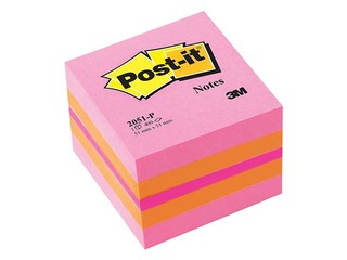Post-it mini märkmepaber, iseliimuv, roosa, 51x51mm, 400 lehte
