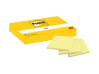 Post-it märkmepaber, iseliimuv, kollane, 38x51mm, 3x100 lehte