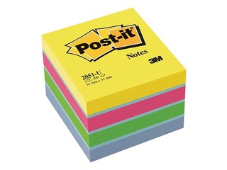Līmlapiņu kubs Post-it, multikrāsās, 51x51mm, 400 lapiņas