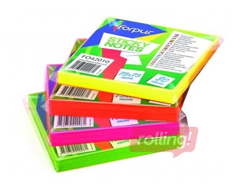 Märkmepaber Forpus iseliimuv, erkoranz, 75x75mm, 100 lehte