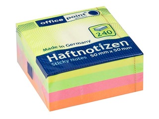 Liimiribaga paberid, neoonvärvid, 50x50mm, 240 lehte