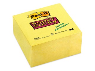 Märkmepaber Post-it, Super Sticky, kollane, 76x76mm, 350 lehte