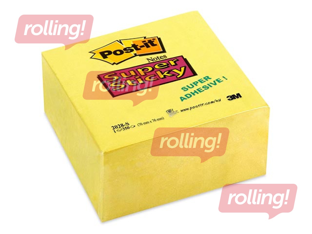 Märkmepaber Post-it, Super Sticky, kollane, 76x76mm, 350 lehte