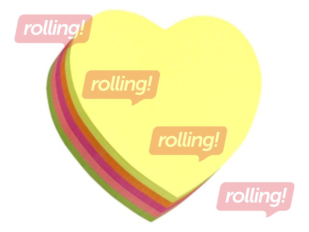 Märkmepaberid, südamekujuline, neoon, 64x67mm, 250 lehte