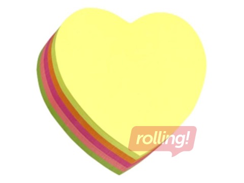 Sticky notes, heart shape, neon, 64x67mm, 250 sheets