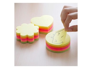 Sticky notes, heart shape, neon, 64x67mm, 250 sheets