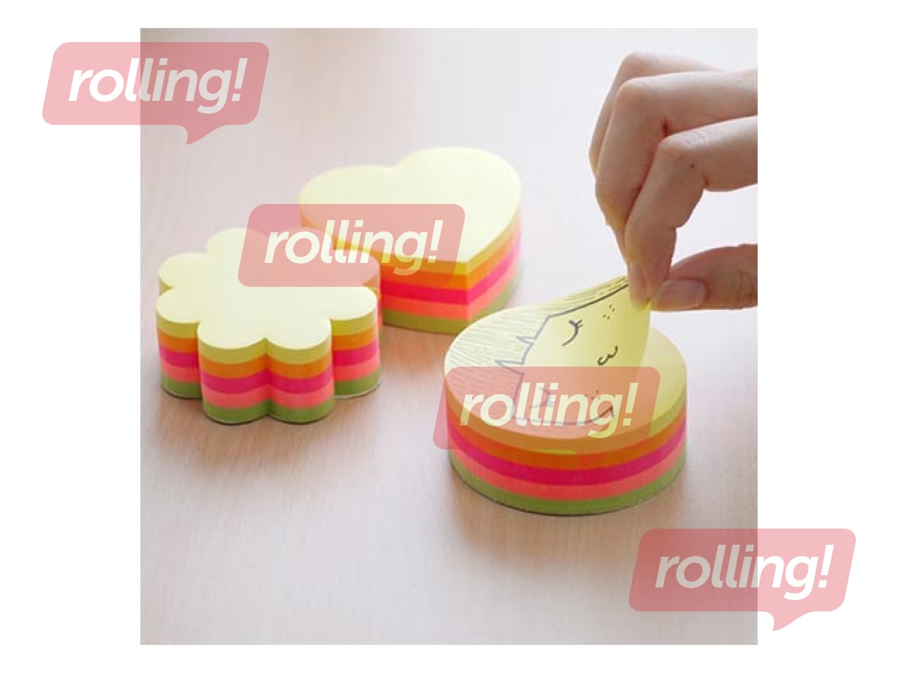 Sticky notes, heart shape, neon, 64x67mm, 250 sheets