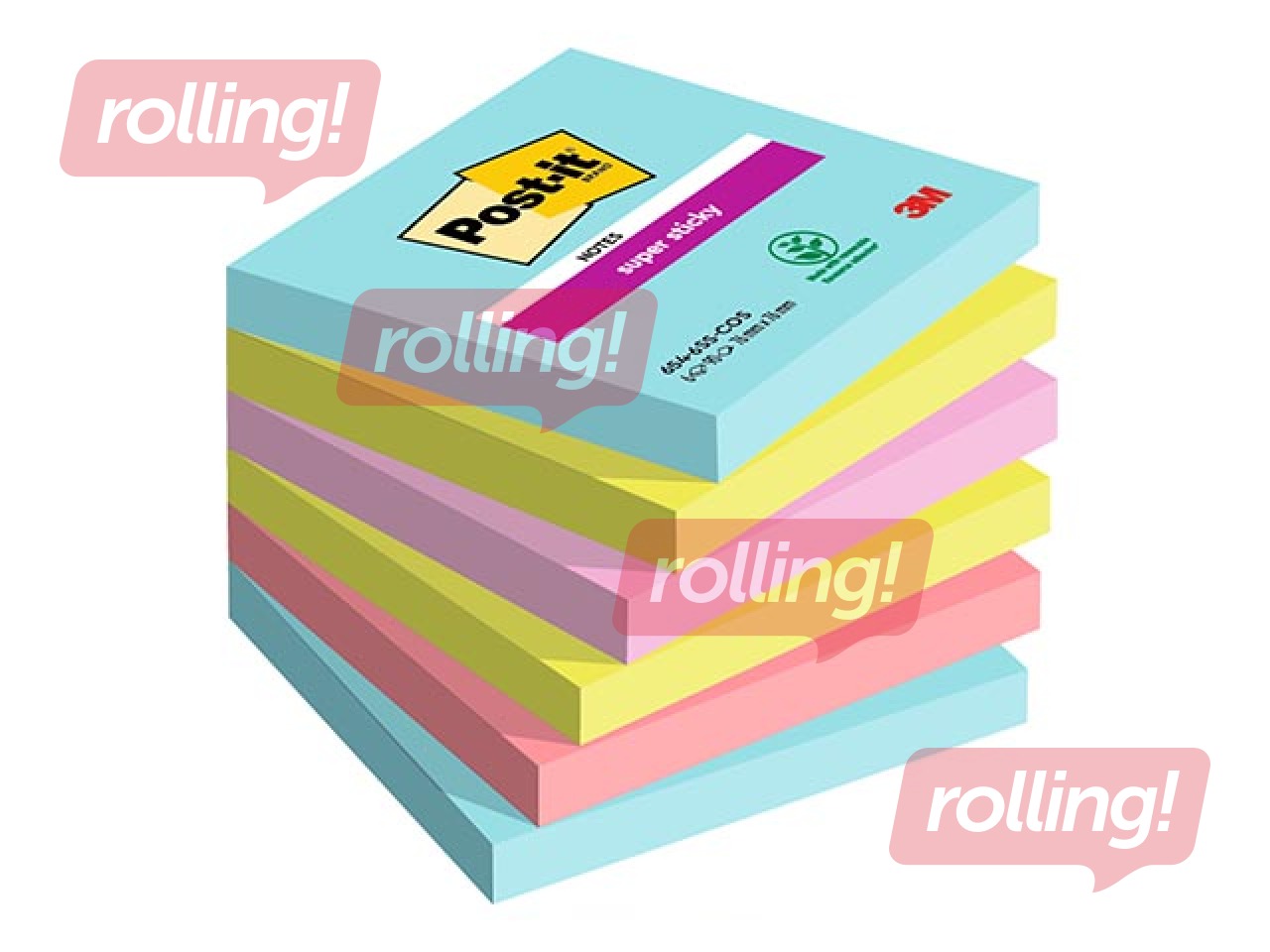Līmlapiņas Post-It Super Sticky Cosmic 76x76mm, 6x90l. + AKCIJA! Pērc līmlapiņas un saņem dāvanu!
