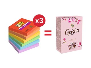 Līmlapiņas Post-It Super Sticky Playful 76x76mm, 6x90 lapiņas + AKCIJA! Pērc līmlapiņas un saņe