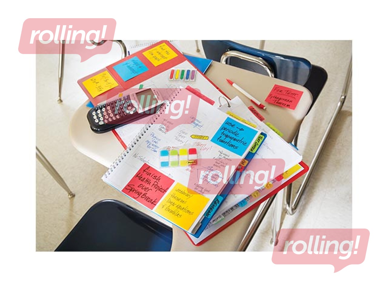 Līmlapiņas Post-It Super Sticky Playful 76x76mm, 6x90 lapiņas + AKCIJA! Pērc līmlapiņas un saņe