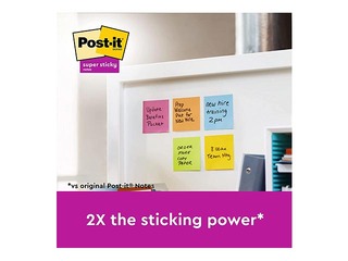 Sticky notes Post-It Super Sticky, with lines, different colors, 100x100mm, 3x70 sheets